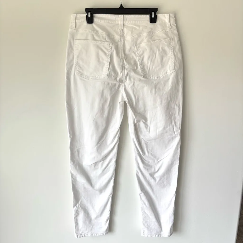 Eileen Fisher White Denim Jeans Straight Leg Organic Cotton Travel Beach Neutral - Image 8