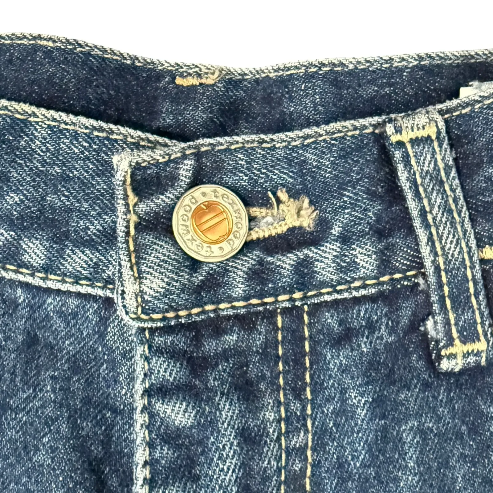 Vintage 90s Texwood Dark Wash Blue High Rise Mom Jeans Tapered Leg Size 32 - Image 11