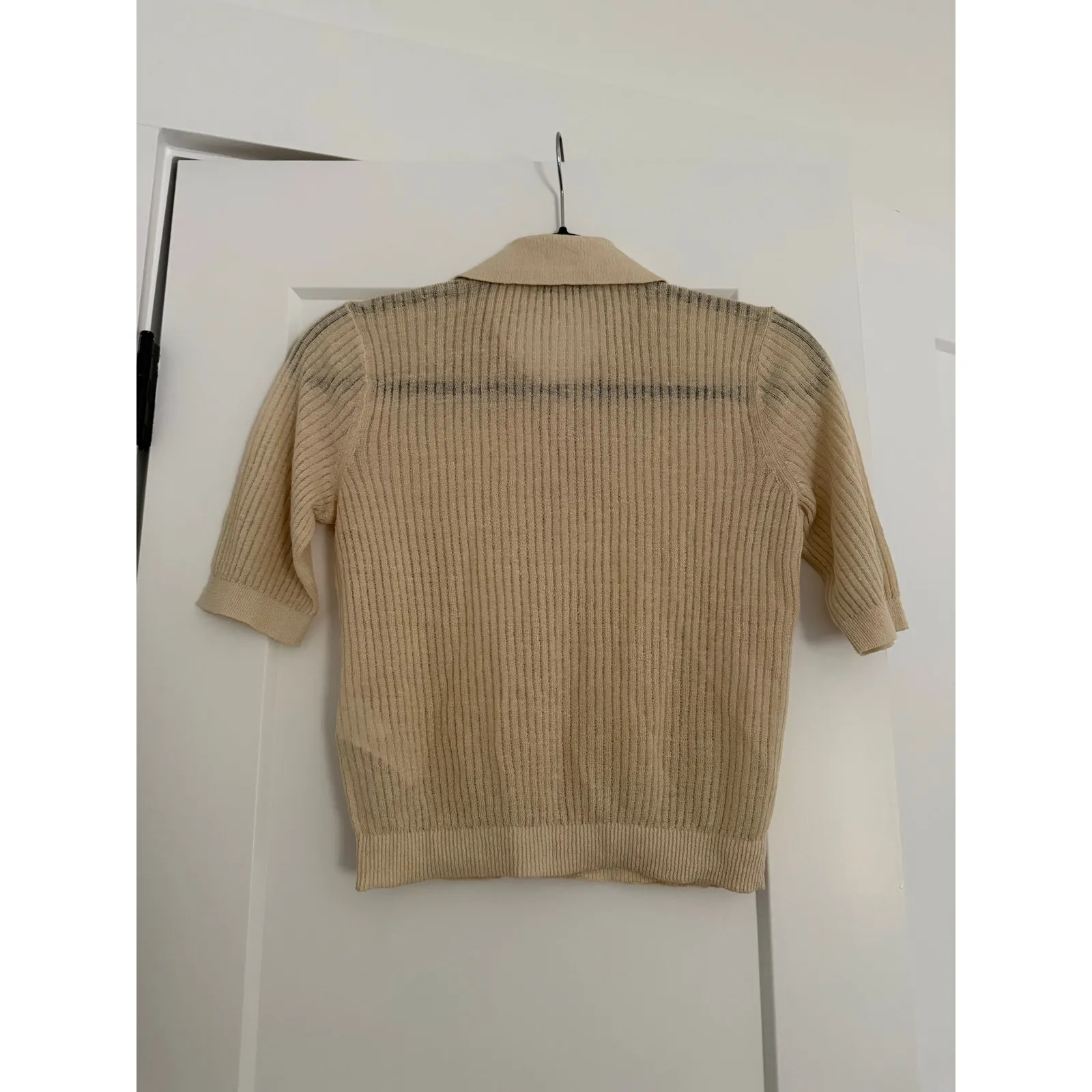 $88 New Madewell Polo Sweater Tee - XS - Sand (tan) - Image 9