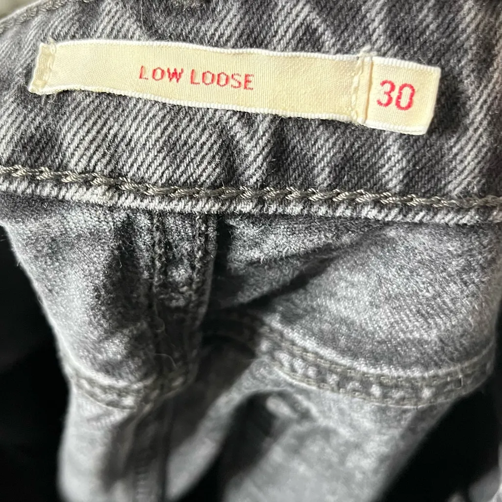 Levi’s Low Loose Jeans Tech Storm Black Wash Women’s Size 30 Wide Leg High Rise - Image 11