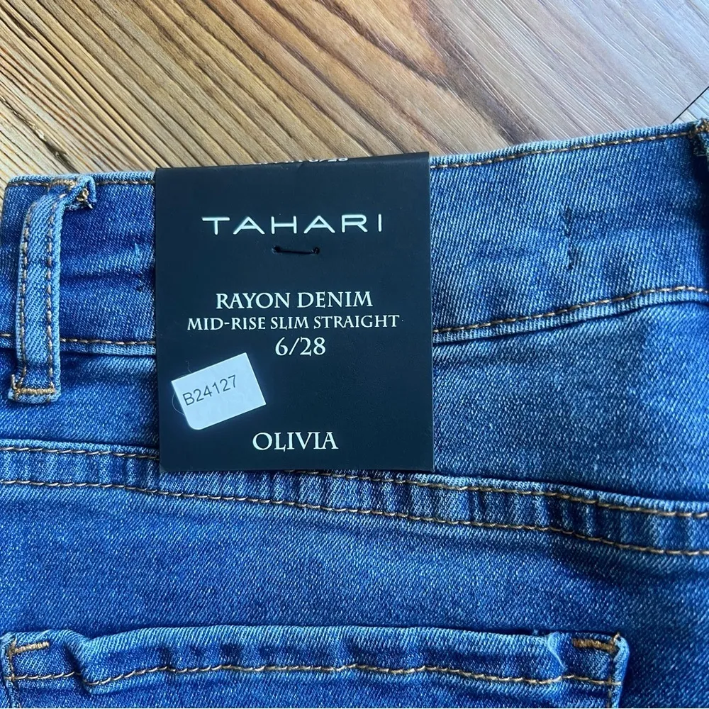 Tahari Olivia Mid-Rise Slim Straight Jeans Size 6 / 28 SKU#B24127 - Image 7