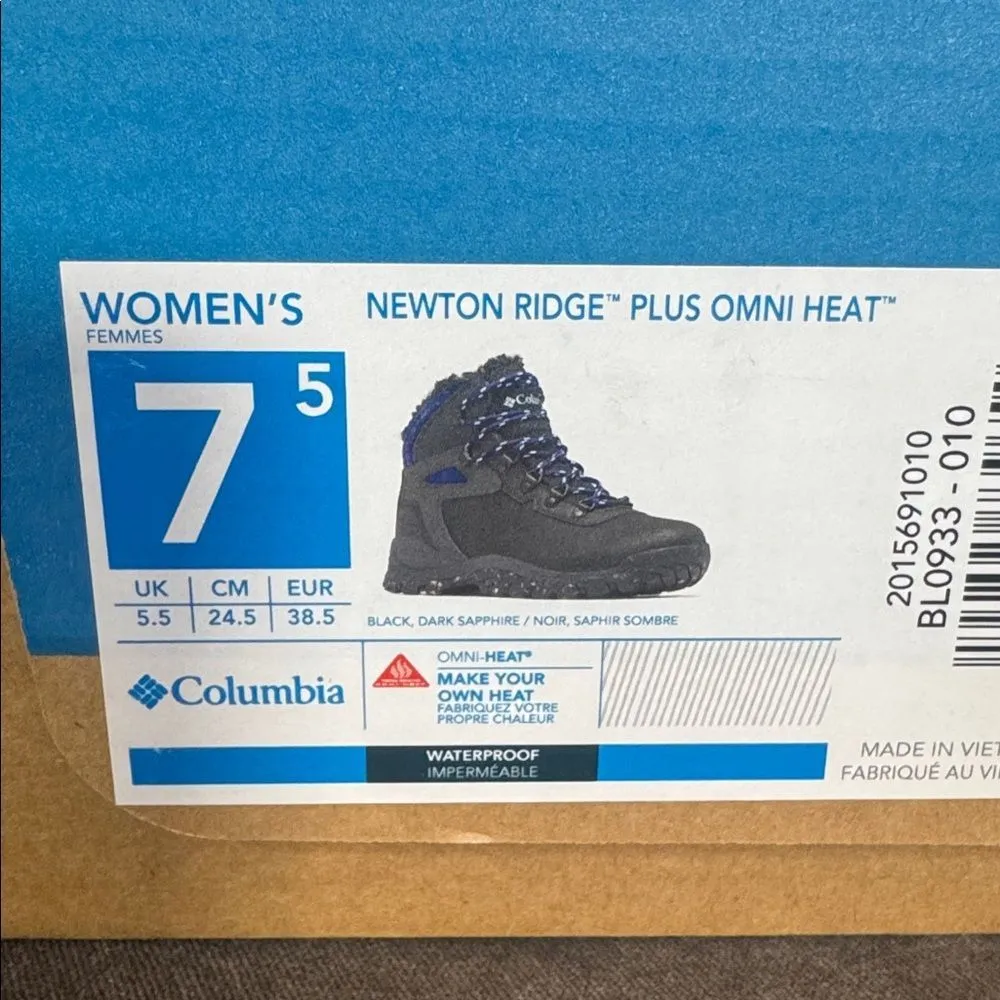 Women’s Columbia Newton Ridge PLUS OMNI HEAT Hiking Boots Waterproof 7.5 NEW - Image 2