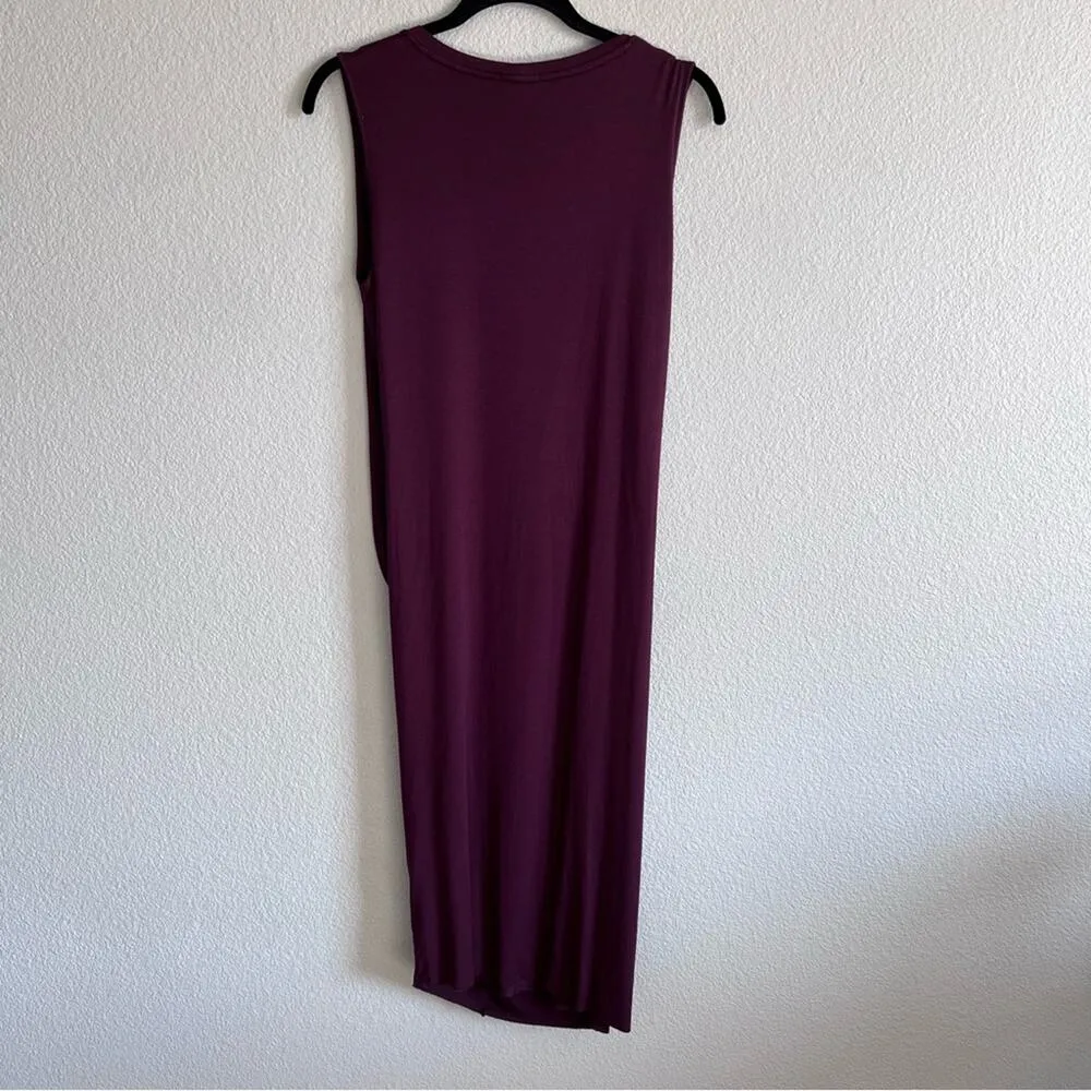 SEN Women's Alaia Sleeveless Side Ruched Burgundy Dress Red - Image 7