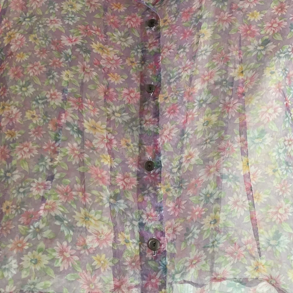 Teen Fashion woman’s Floral Sheer Button - Image 3