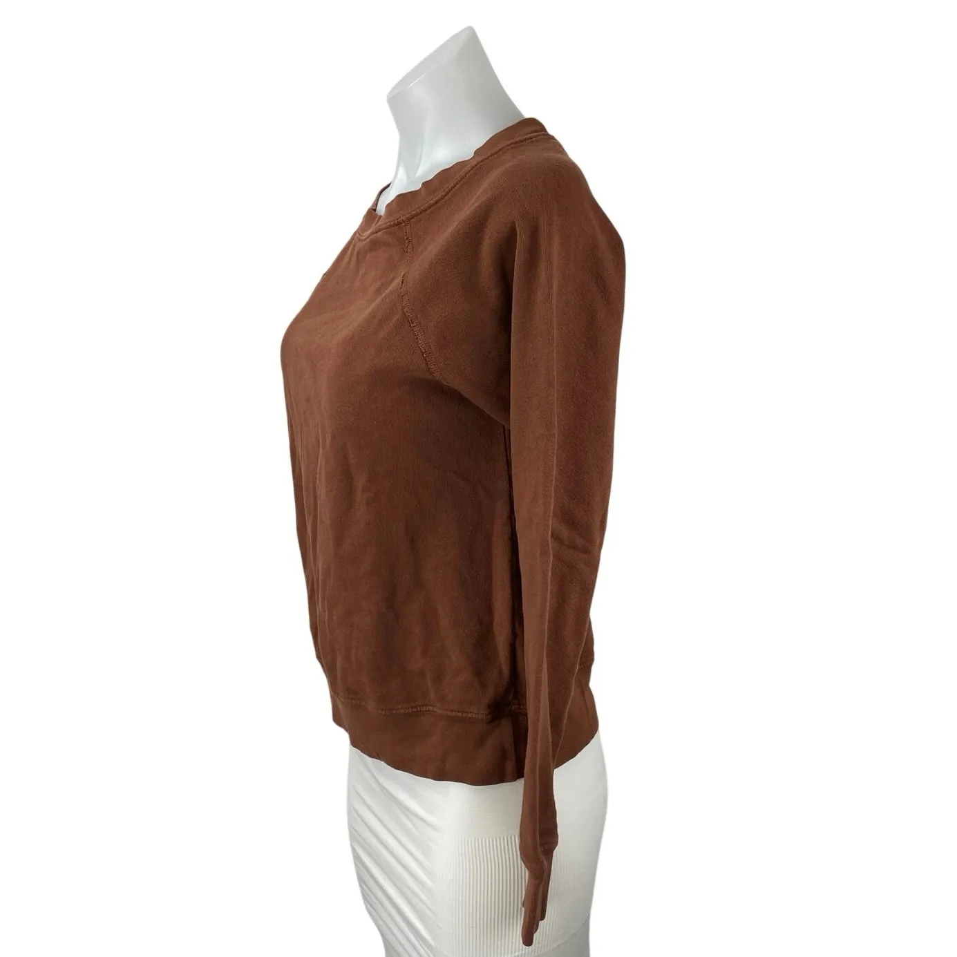 Mate The Label Women's Brown Crewneck Long Sleeve Crop Sweatshirt Sweater Top XS - Image 2