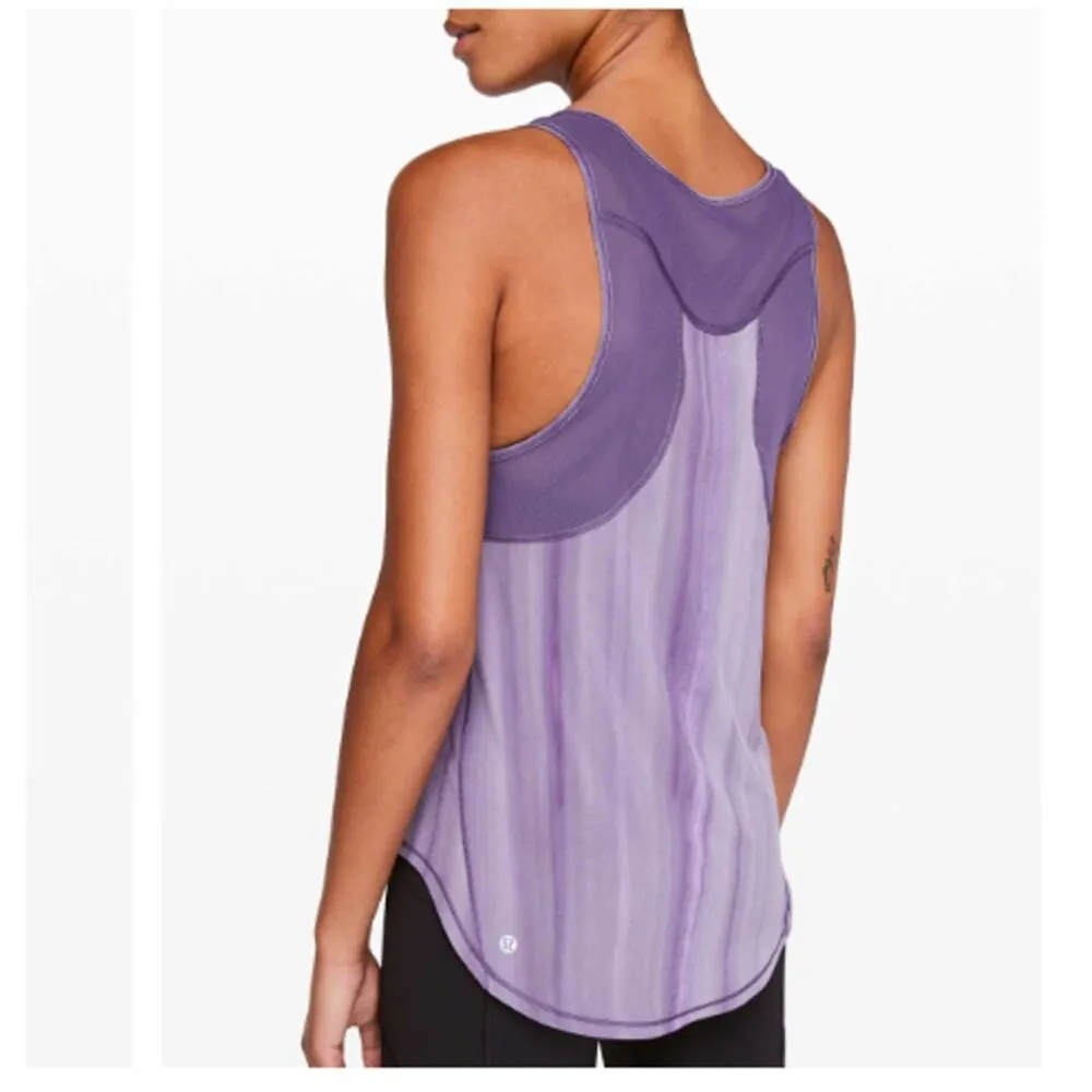 Lululemon Sculpt Tank Top Brushed Spray Dye White Purple Ink | Size 8 - Image 3