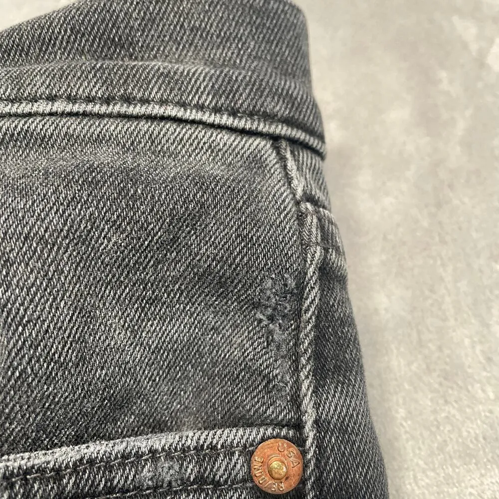 Re/Done Jeans Womens 30 Black 70s Ultra High Rise Stove Pipe Stretch Button Fly - Image 8