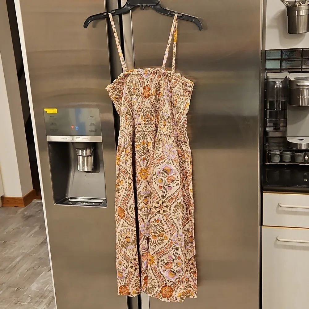 💕DEREK LAM 10 CROSBY Madani Linen Blend Smocked Skirt Light Khaki Floral 12 NWT - Image 13