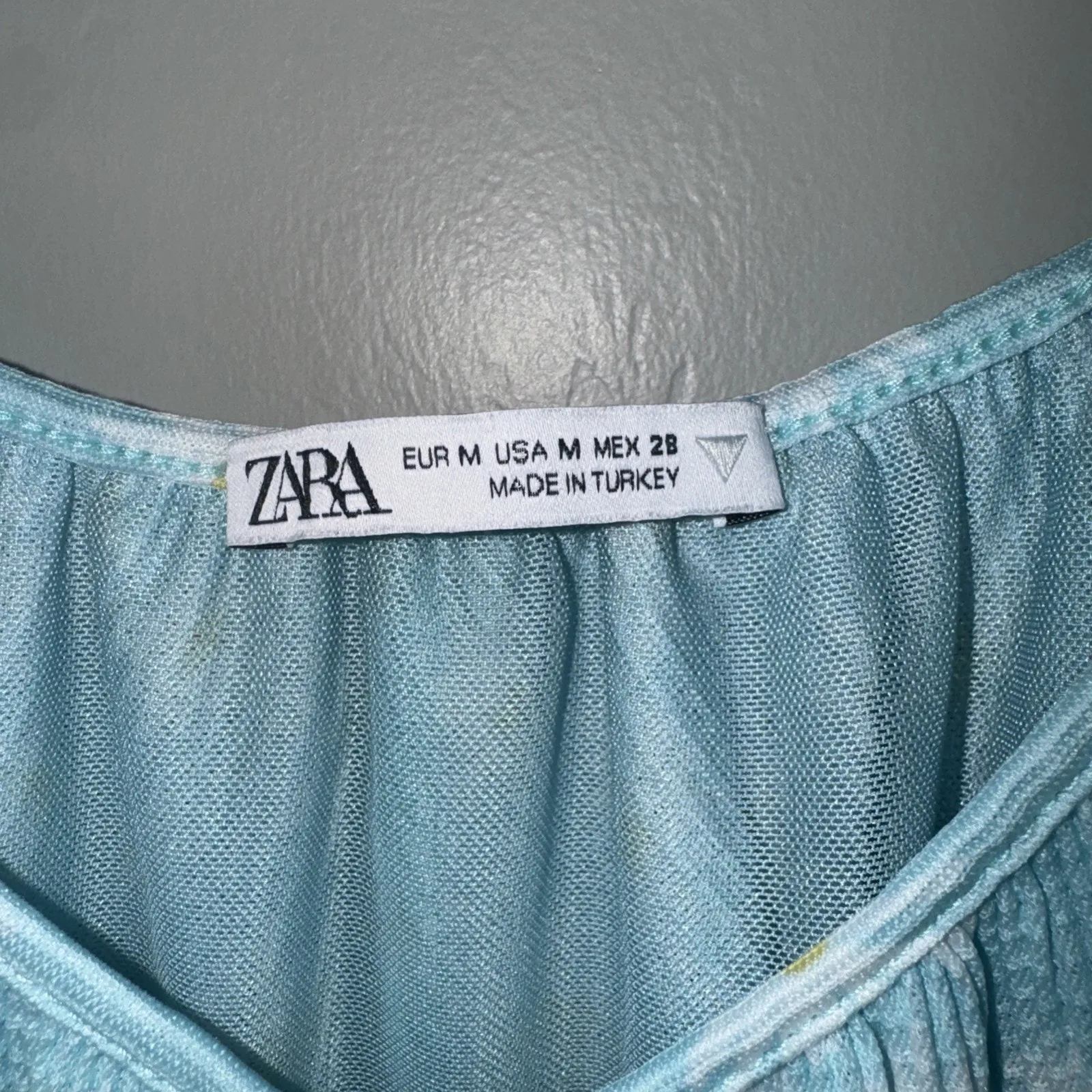 Zara Spaghetti Strap Mini Dress Daisy Floral Print Babydoll Bohemian Flowy S M - Image 2