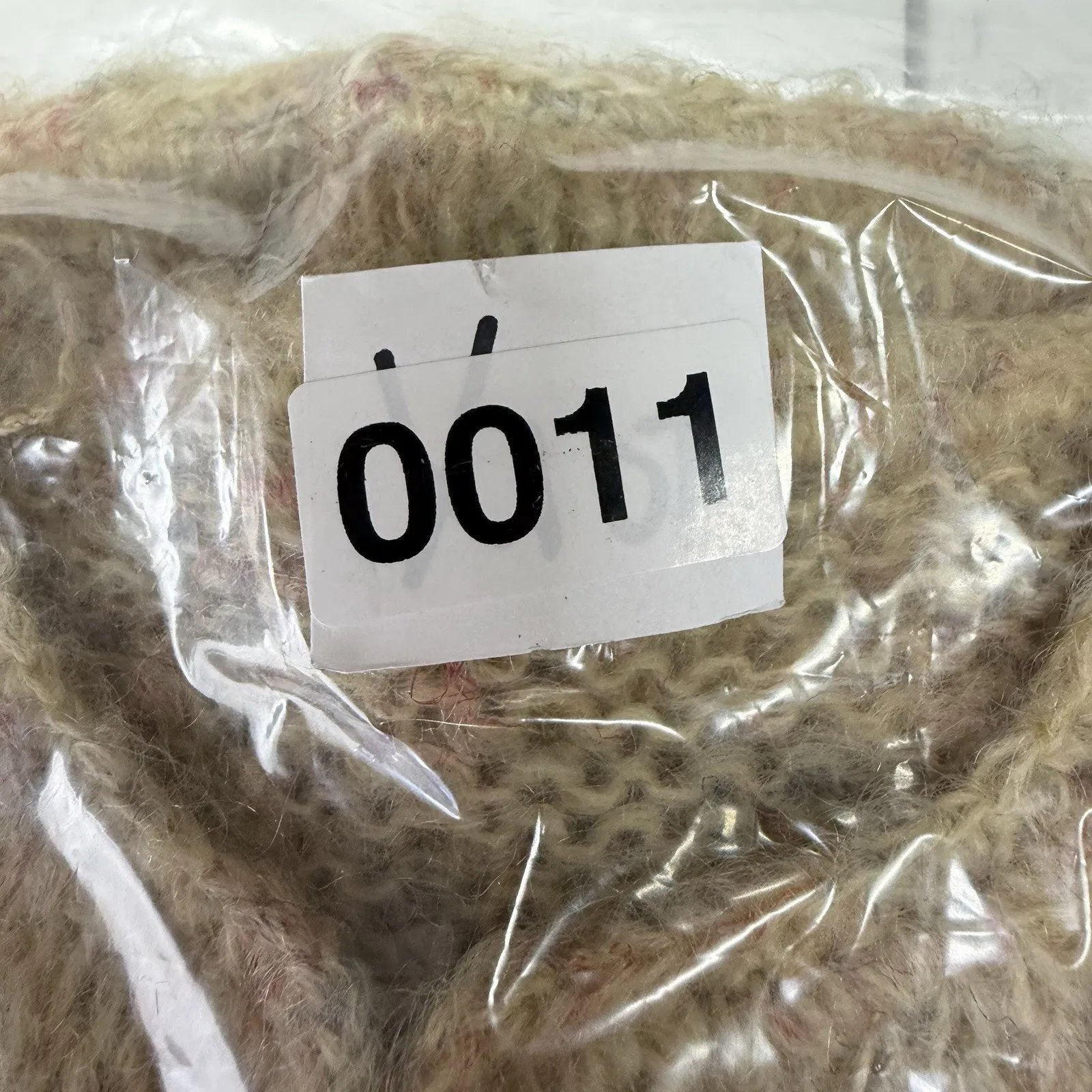 Vtg 70s Sz S Cardigan Sweater Open Knit CottageCore Granny Boho Handmade Beige - Image 9