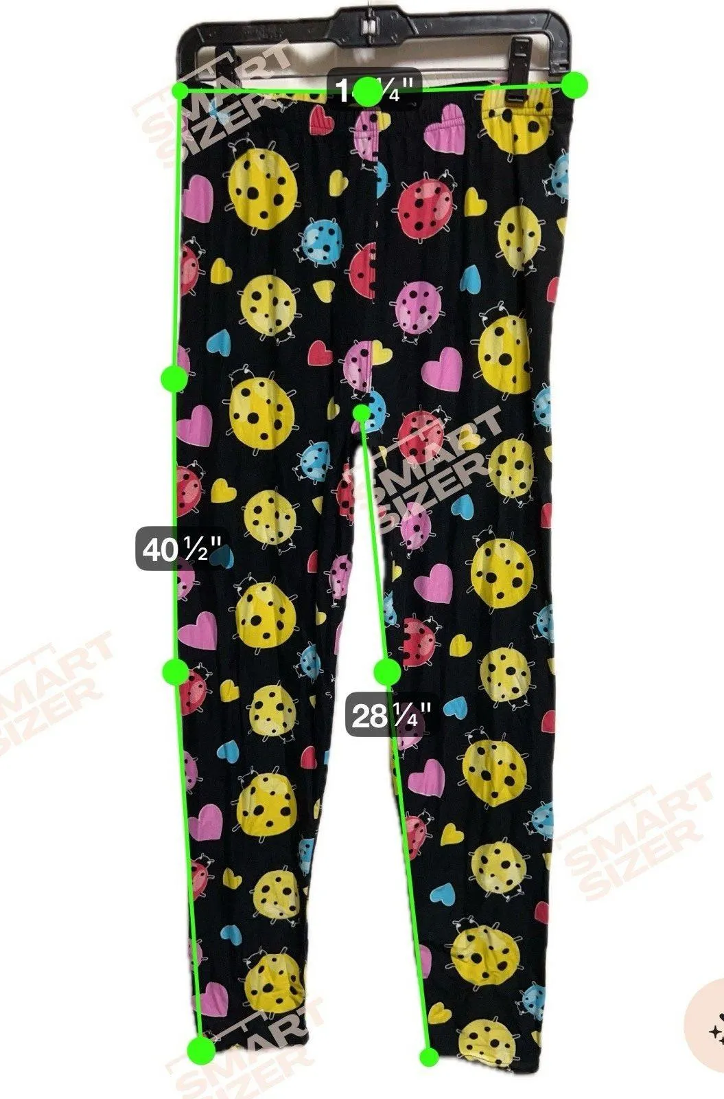 300-012 Women's Size XL NEW MIX Leggings Dark‎ Black Ladybugs - Image 4