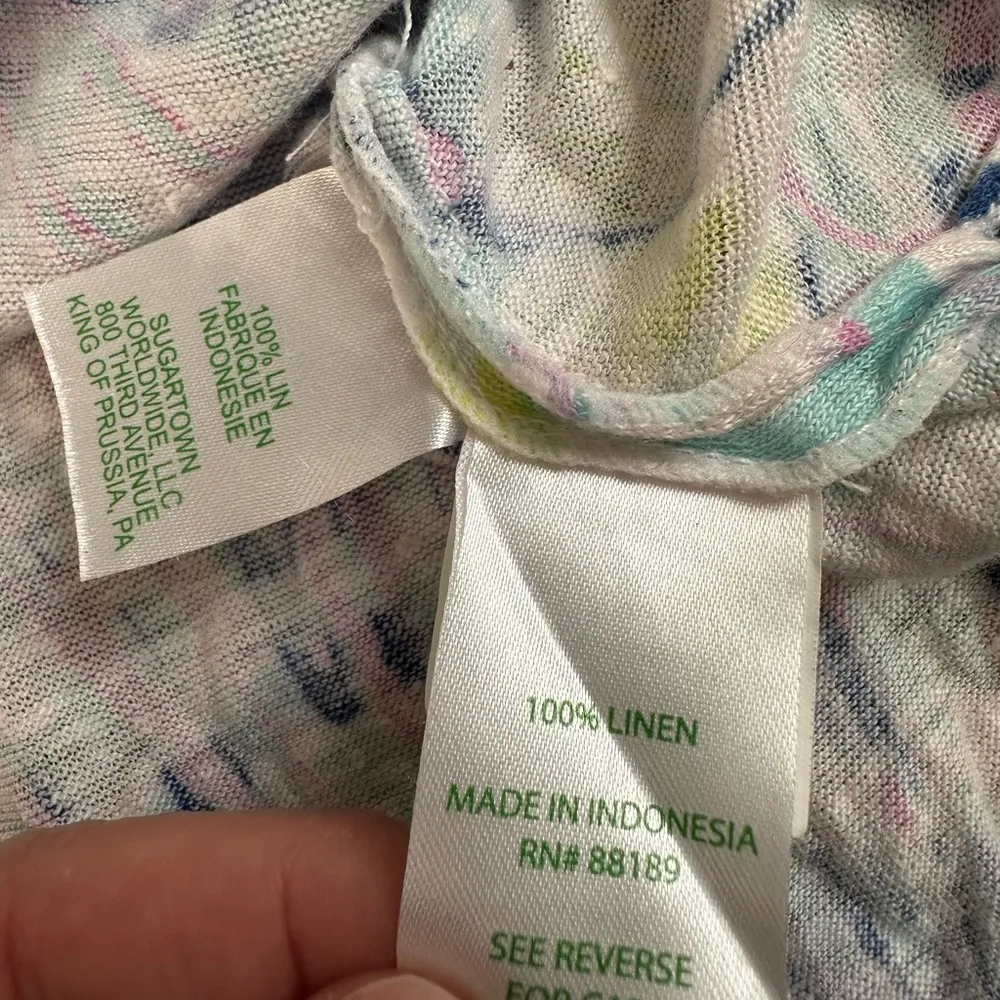 Lilly Pulitzer Inara Top 100% Linen Serene Blue Oh Shello Size XS Seashells - Image 5