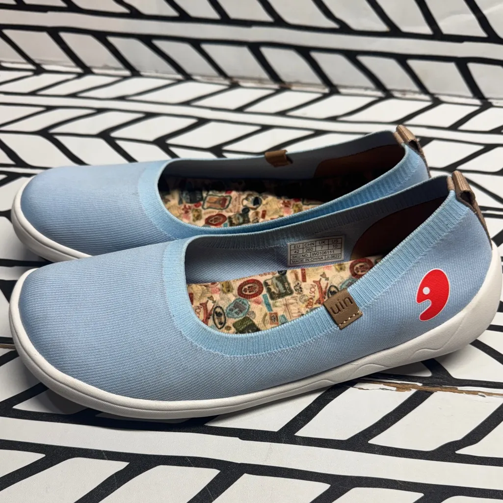 UIN Valencia Knitted Ballet Designed Slip On Shoe Size 10 Blue - Image 3