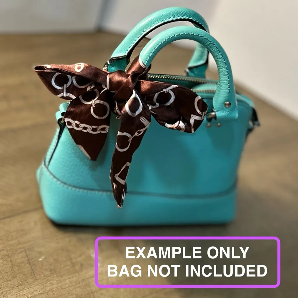 Unbranded Fashion Silk Scarf/Twilly NWOT Brown - Image 6