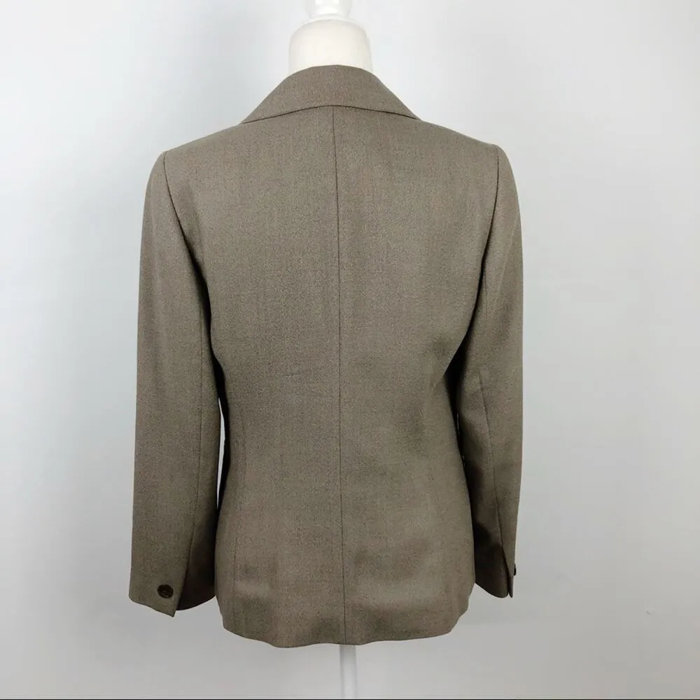 Lafayette 148 Beige Wool Silk Blazer Jacket 8P - Image 9