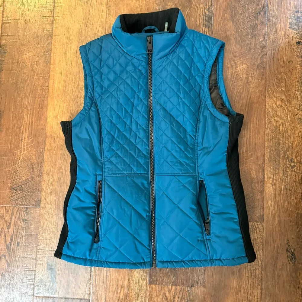 ANDREW MARC teal quilted vested, size L - Image 7