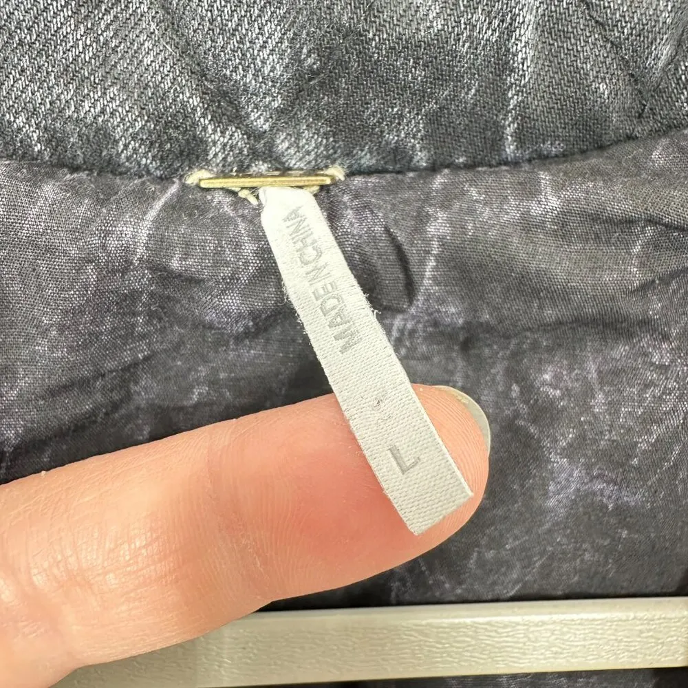 Young Fabulous & Broke Walker Quilted Shacket Charcoal Stonewashed Casual Size L - Image 5