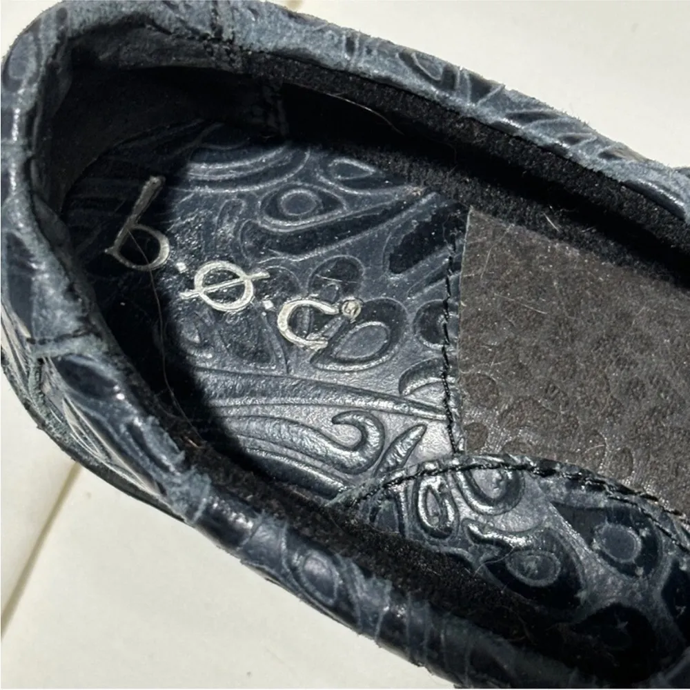 BOC Peggy Black gray Tooled Embossed Leather Clog size 7 - Image 7
