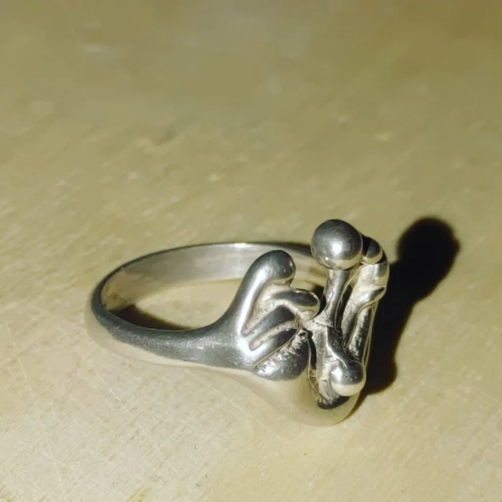 Embrace Ring Artistic Romantic Design Size 6.5 Vintage Sterling Silver Timeless - Image 16
