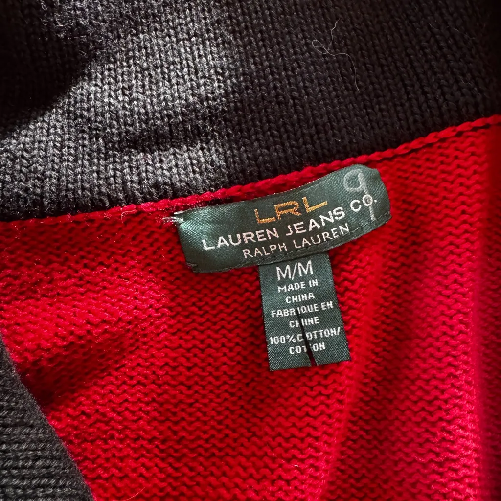 Ralph Lauren Red Zip-Up Sweater - Image 2