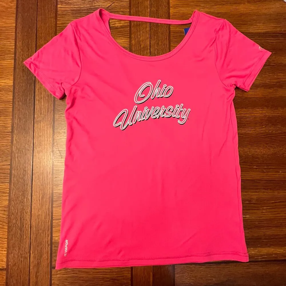 NWT Champion Powertrain Hot Pink OU Ohio University Back Cut Out Shirt Medium - Image 7