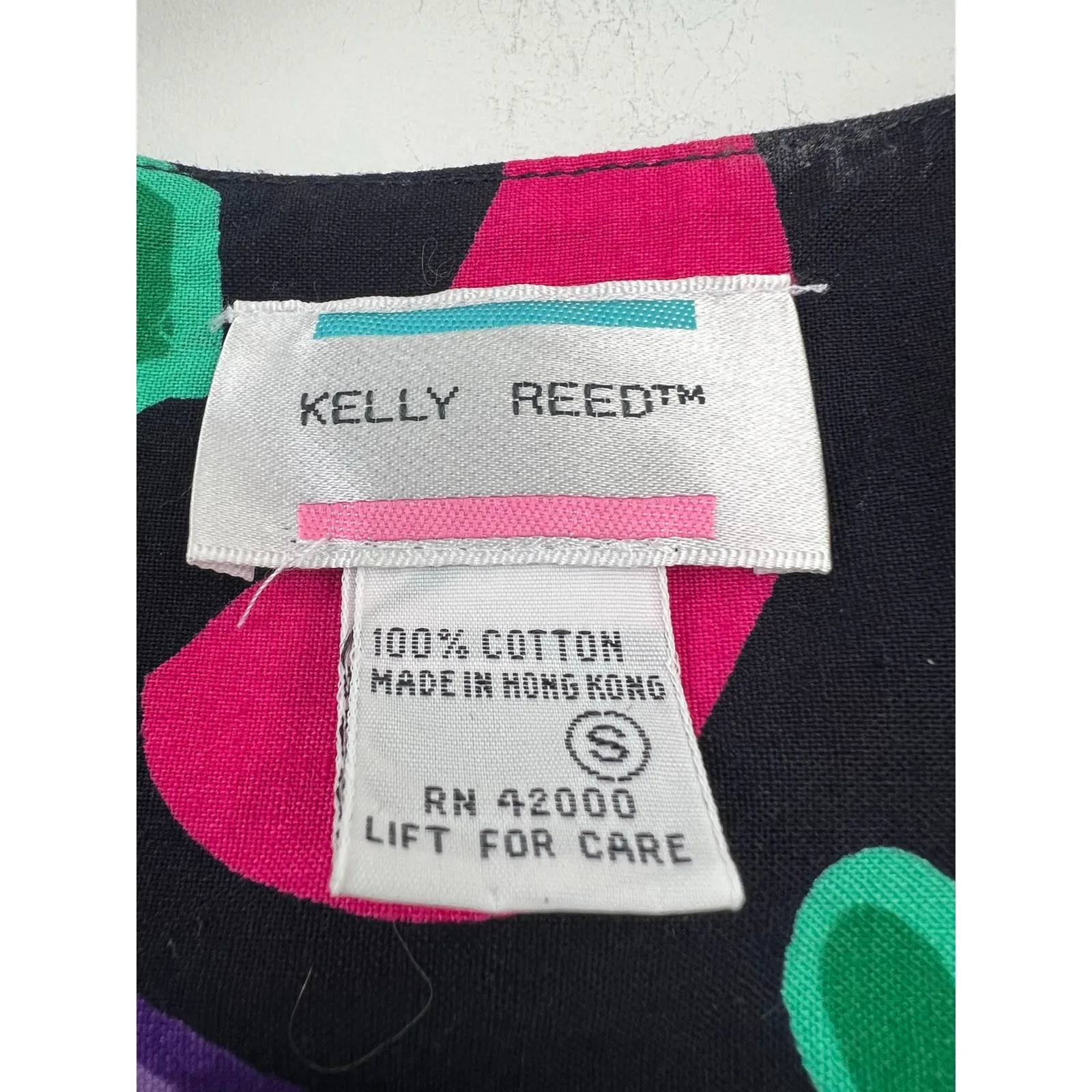 Women's Vintage Kelly Reed Multicolor Whacky Artsy Whimsical House Dress Small - Image 5