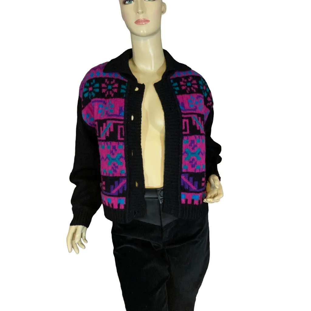 VINTAGE AMERICAN SPORTSWEAR X CHANGE BUTTON FRONT WOOL CARDIGAN SWEATER (L) Multiple Size L - Image 6