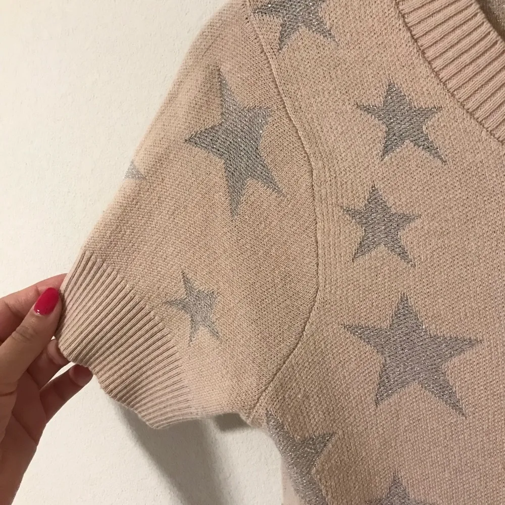 Chaser Pink Star Sweater S short sleeve pink silver stars pastel celestial - Image 6