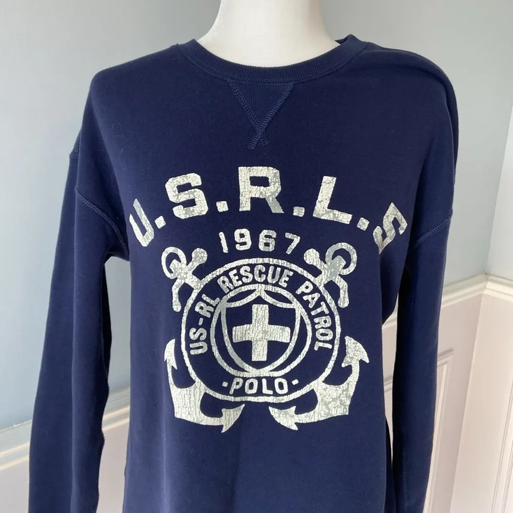 Ralph Lauren Polo Rescue Patrol PRINT FLEECE SWEATER DRESS shirt Womens sz XS - Image 7