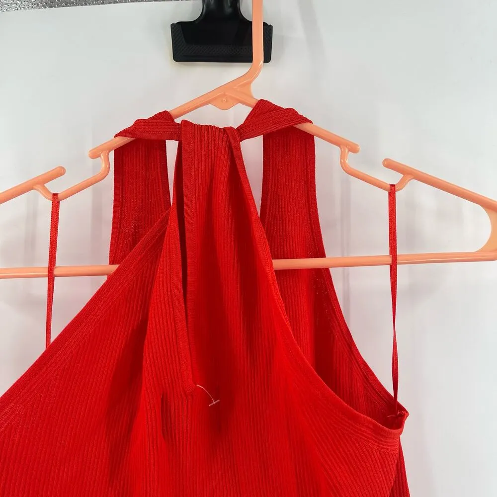 NEW MODERN CITIZEN Ally Dress Size Extra Large Ribbed Red Rib Twist Neck NWOT - Image 8