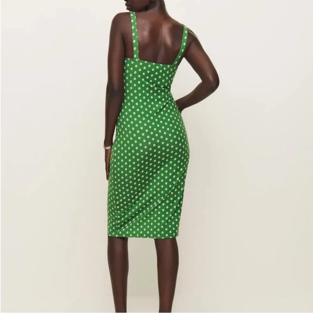 Reformation Beyonca Knit Midi Dress In Hannah Green Floral Print - Image 2