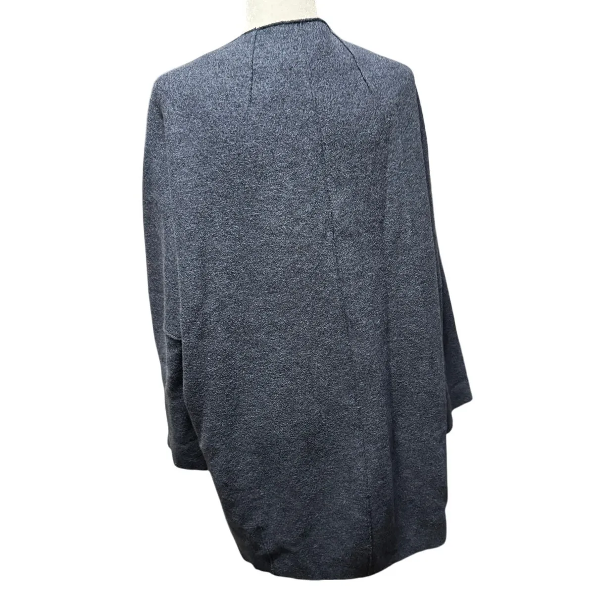 Oska Germany Virgin Wool Draped Collar Coat Blue Gray Size 2 M/L Size L - Image 2