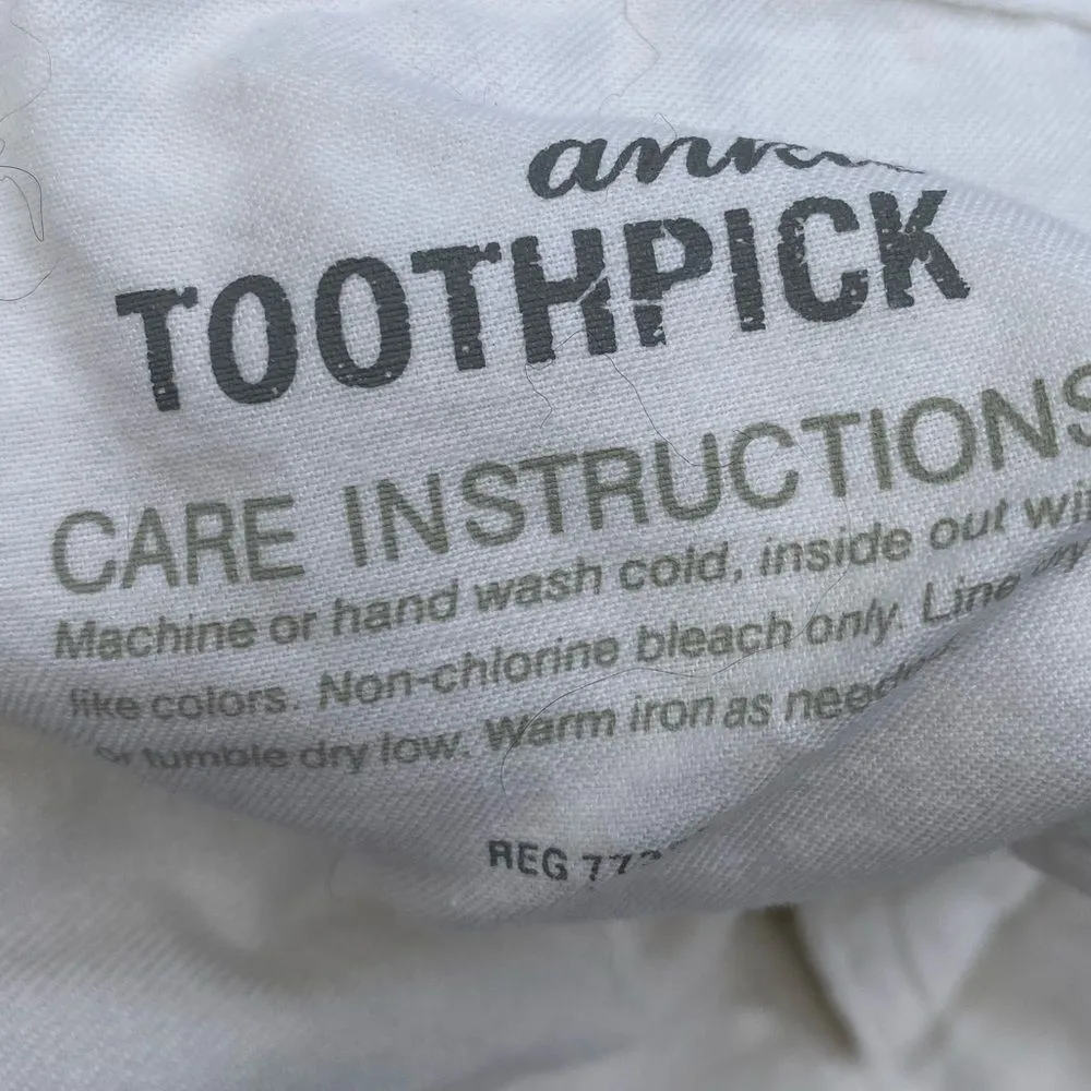 J. Crew Ankle Toothpick Jeans White‎ - Image 5