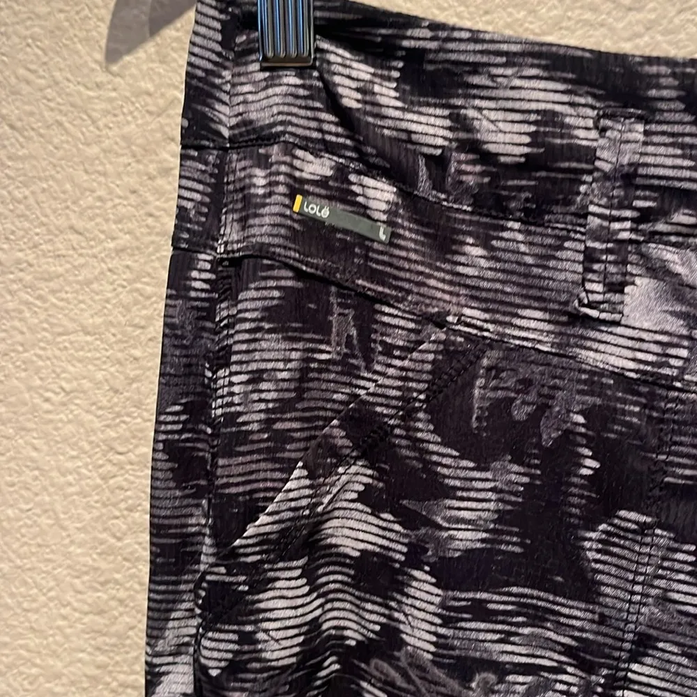 Lole Women’s Lightweight Athletic Pull On Pants Black Gray Pattern Size Small - Image 3