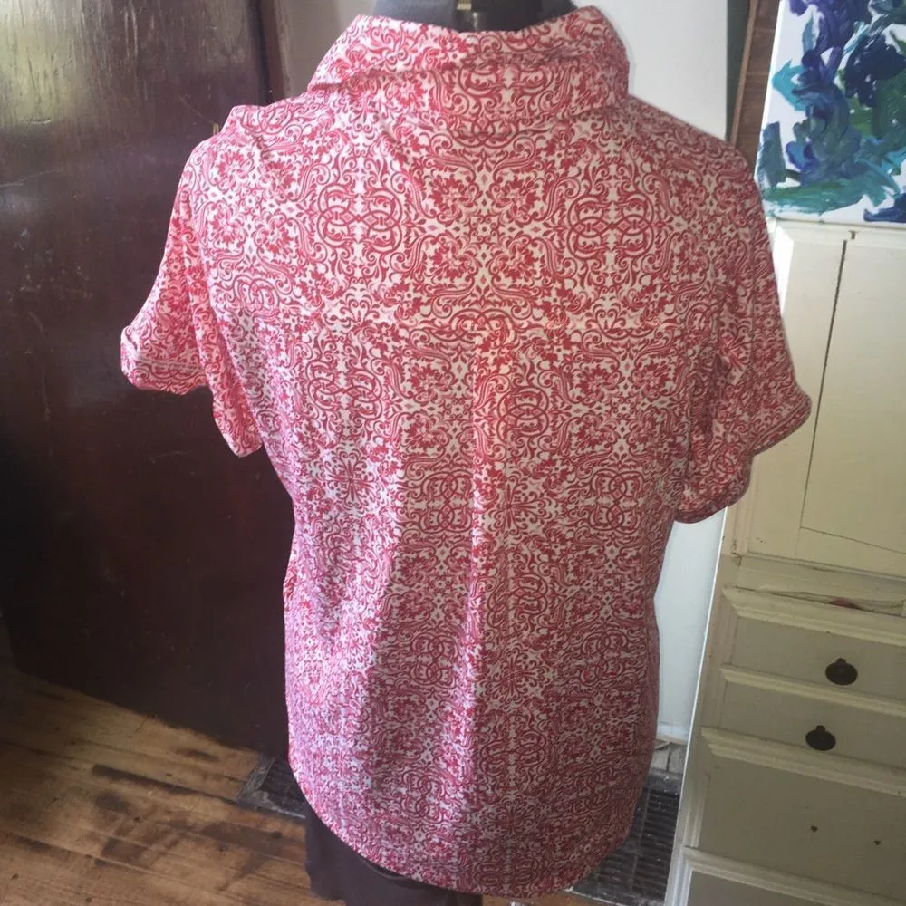 Lularoe Amy red Scandinavian knit button down blouse - Image 2