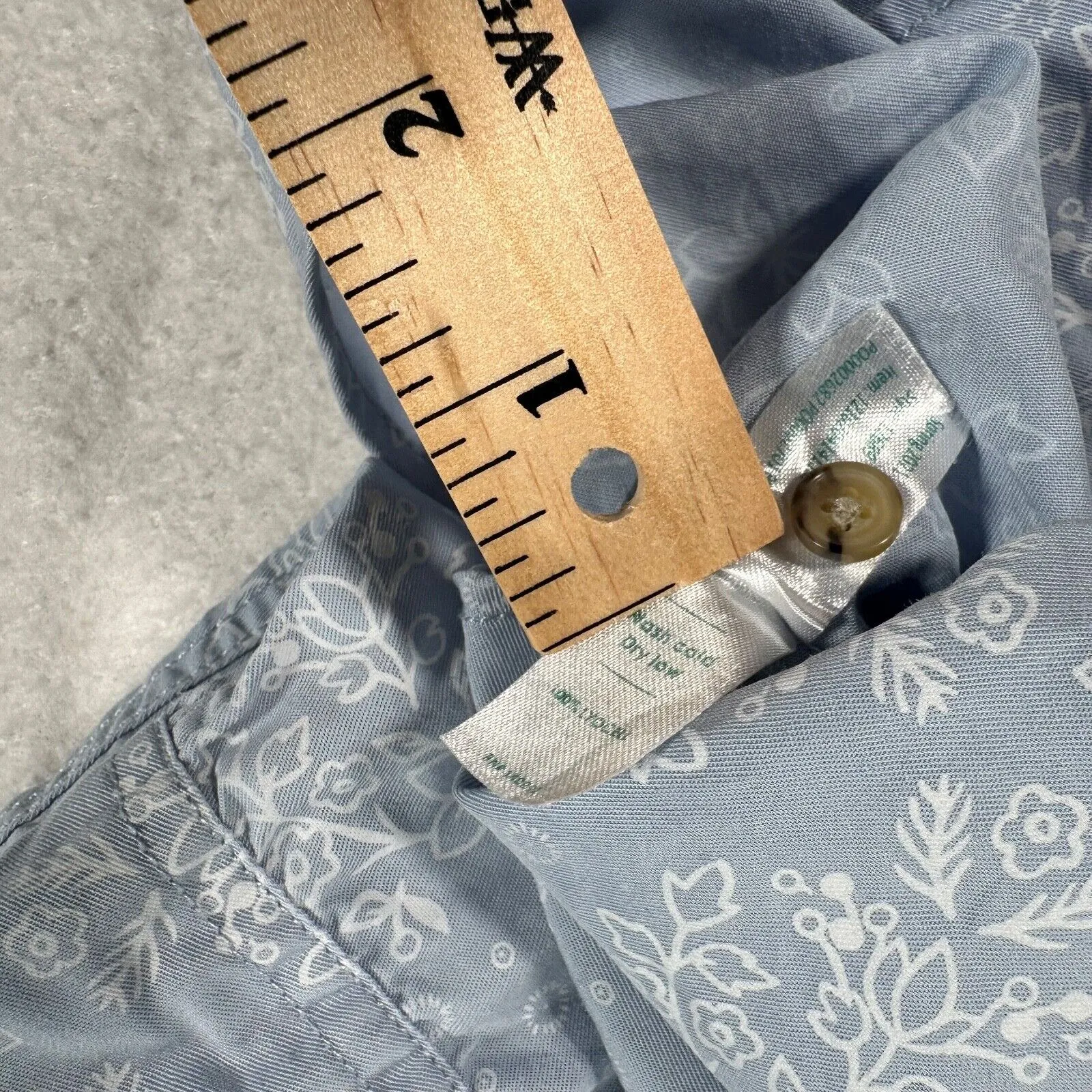 Marine Layer Button Up Lyocell Long Sleeve Top Women's Small Blue White Floral - Image 4