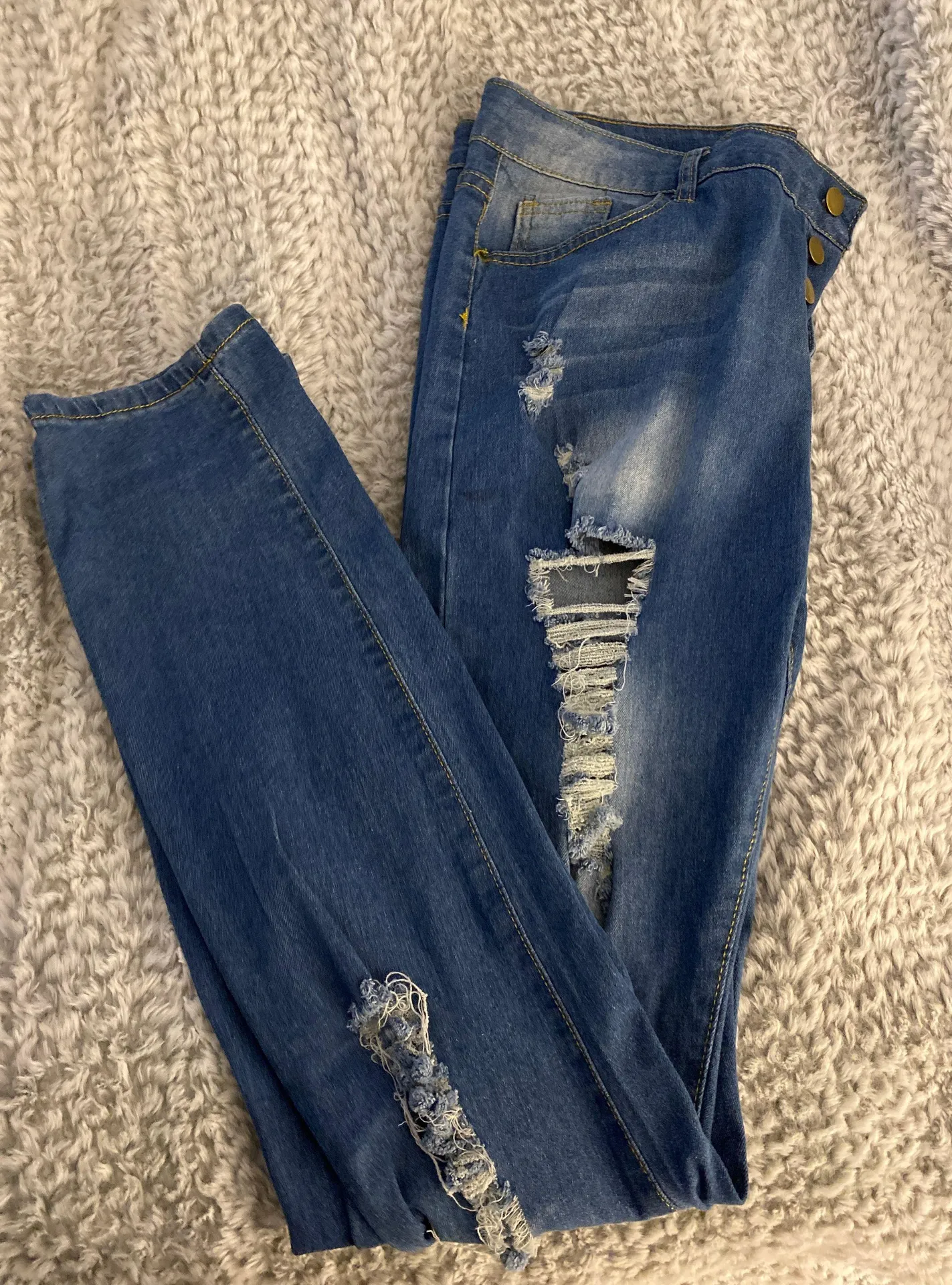 SheIn High Waisted Distressed Jeans - Image 4