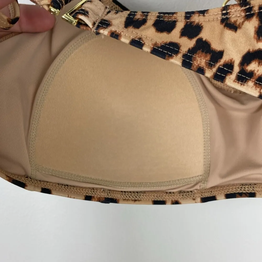 Summersalt Wanderlust Bikini Top Leopard Brown Women’s Size 2 Swim Cheetah Beach - Image 7