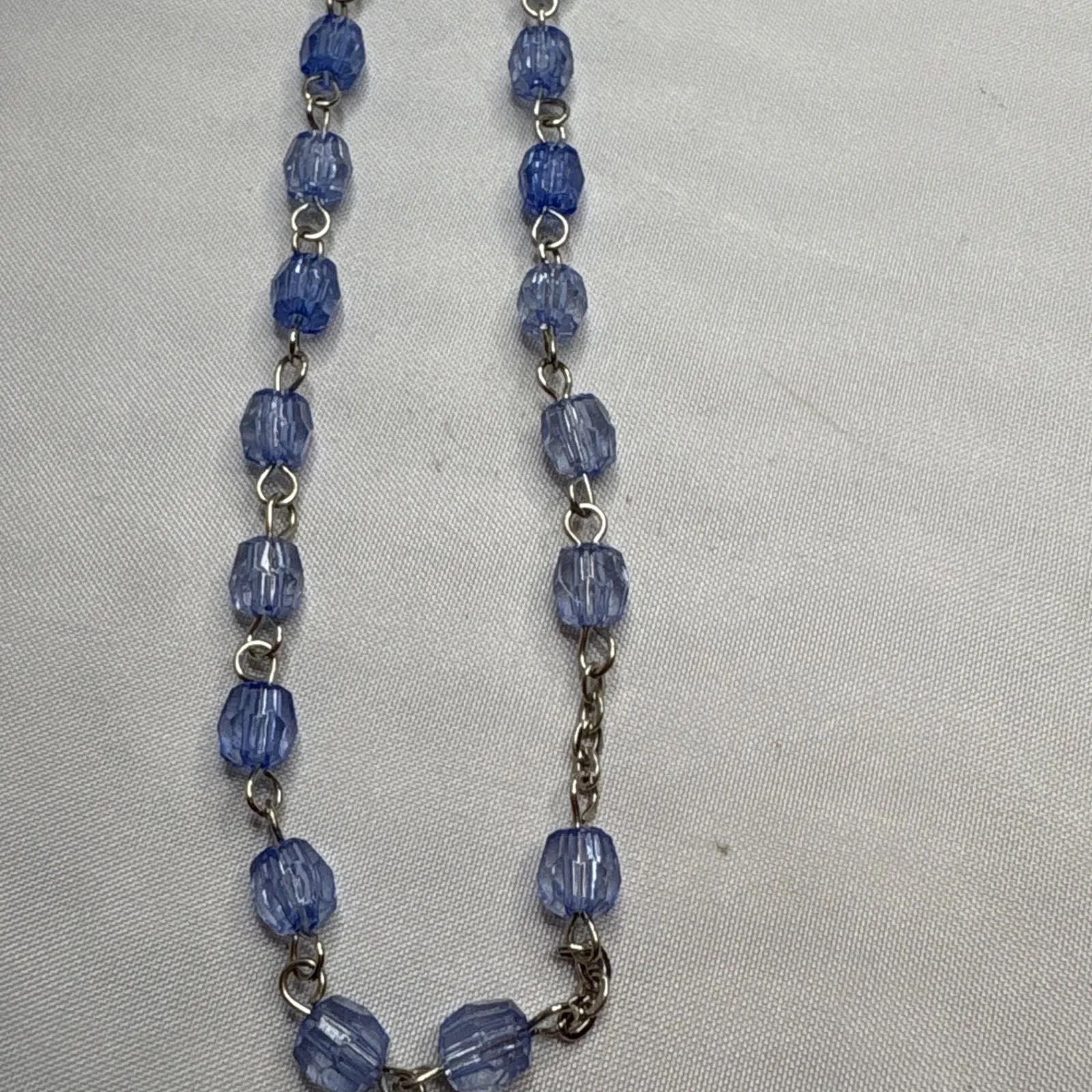 Blue Plastic Bead Rosary Miraculous Medal Crucifix Zip Up Rosary Pouch Catholic - Image 9