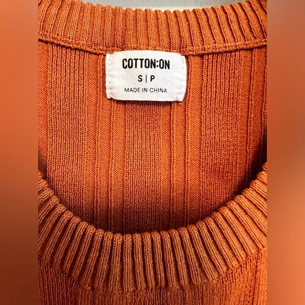 Cotton On Sweater Vest Tank Burnt Orange Size: Small Perfect for Fall - Image 3