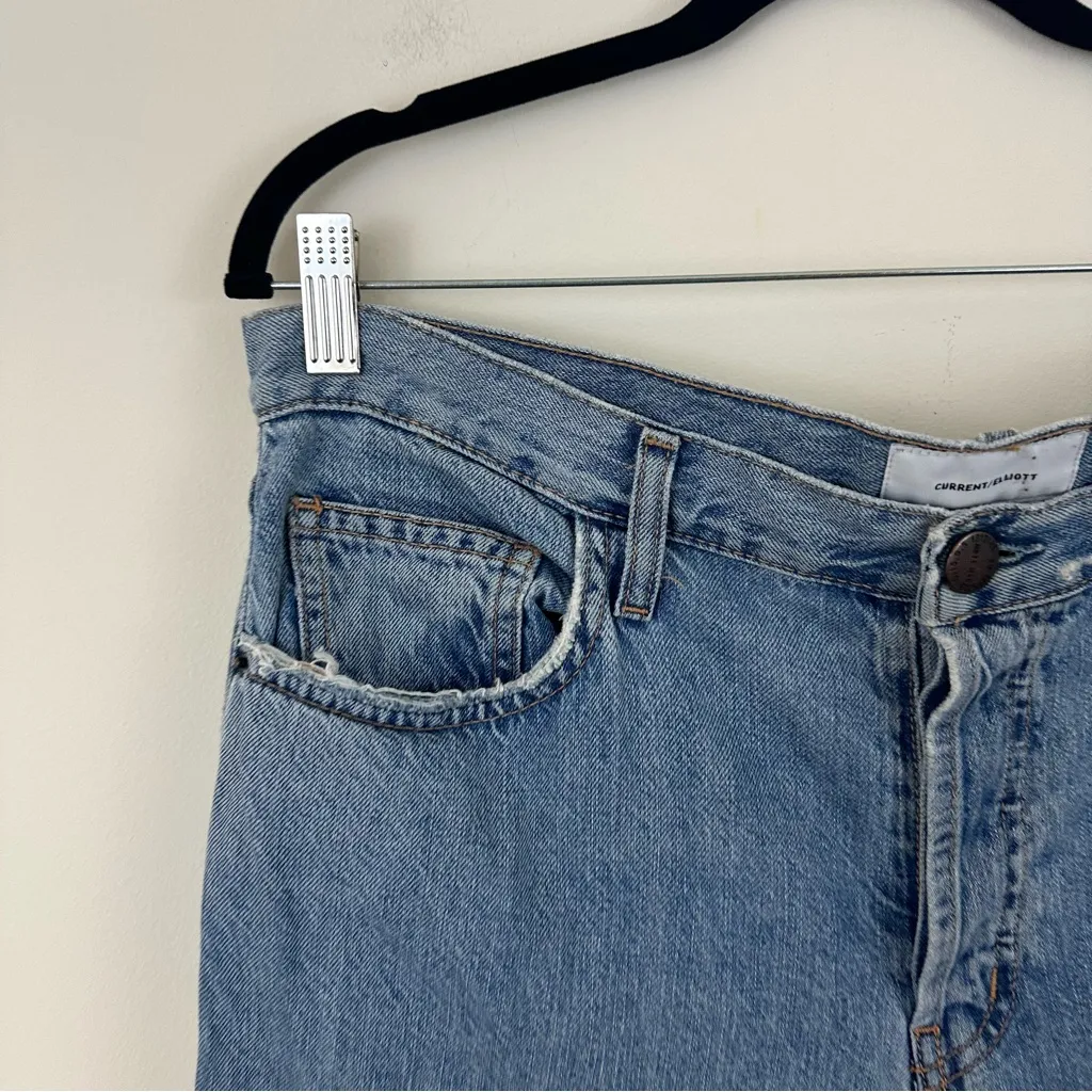 Current/Elliott Distressed Blue Slouchy Jeans Size 31 Women's - Image 2