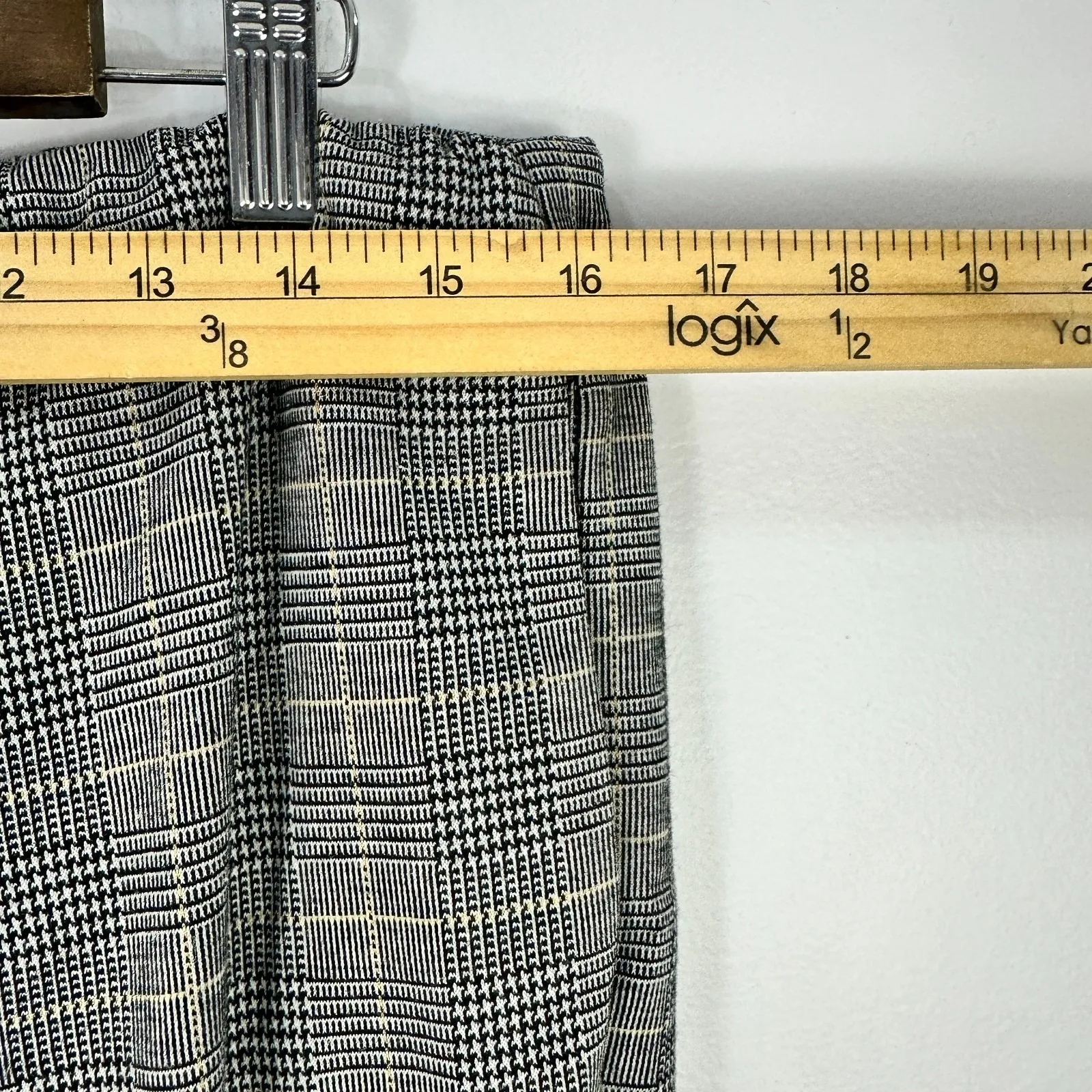 Rachel Zoe Pull On Plaid Pants Womens 10 Gray Tailored Preppy Office Elevated - Image 4