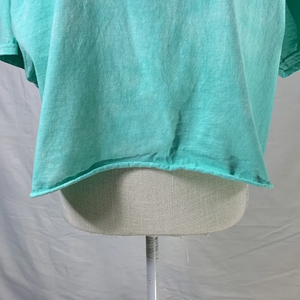 Disney LILO & Stitch Tie Dye Crew Neck Sea Green and White Crop Tee Size… - Image 4