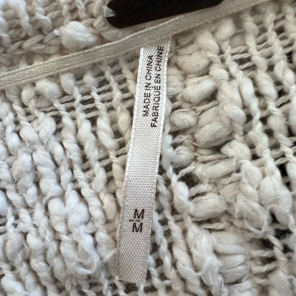 Free People Cream V-Neck Sweater - Image 2