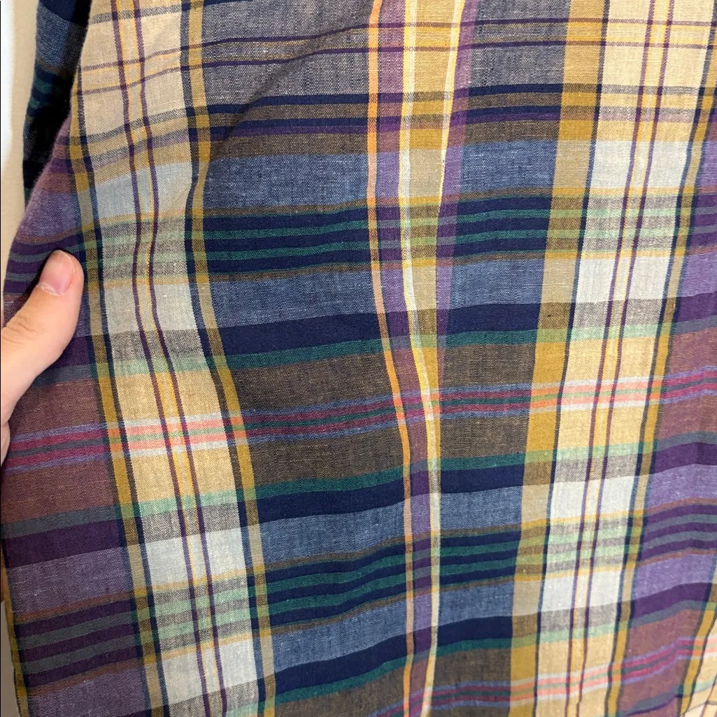 Ralph Lauren Button-Up Top Ruffle Collar Size Large Linen Cotton - Image 6