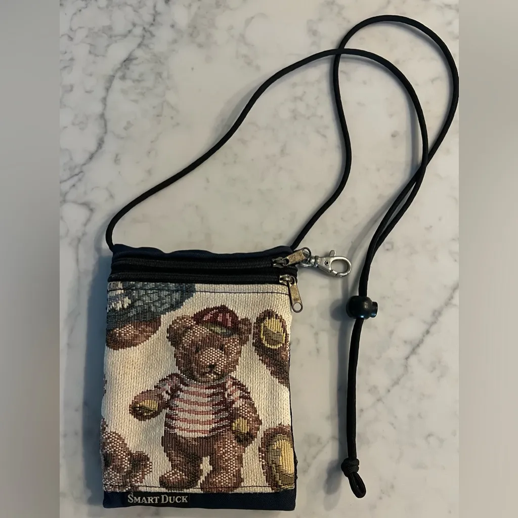 Vintage Smart Duck Women’s Bag Bear Tapestry Vintage Crossbody Purse Tan - Image 7