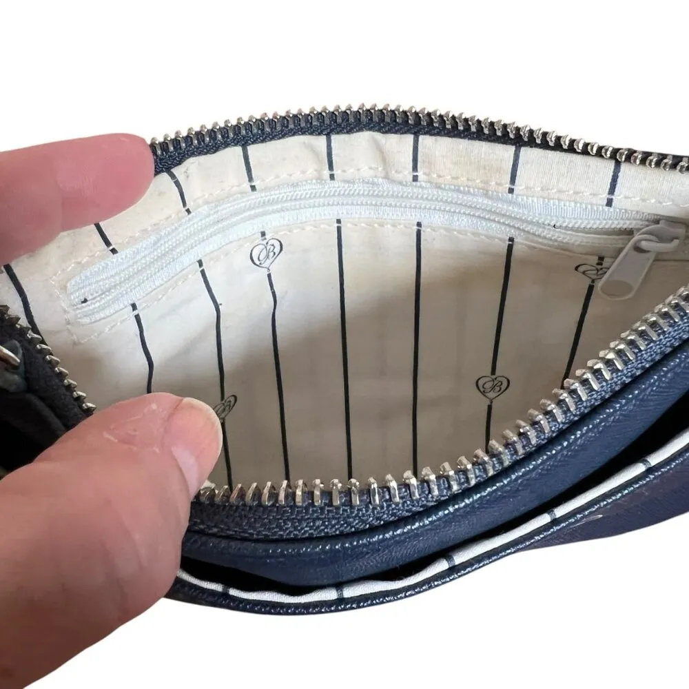 BRIGHTON Summer Heart Mini Bag Blue Clutch Zipper Pouch Make Up Travel Wallet - Image 5