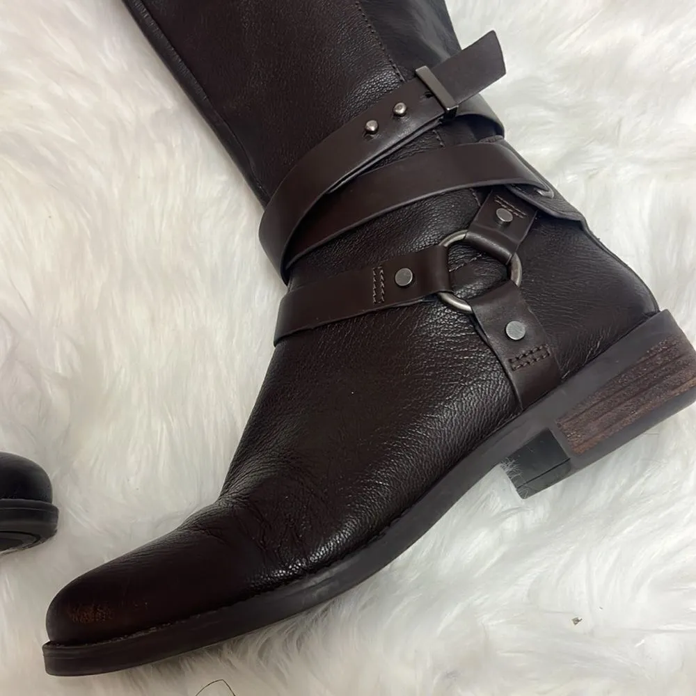 BCBGeneration brown leather harness equestrian boots, size 7, BIN 14 - Image 3