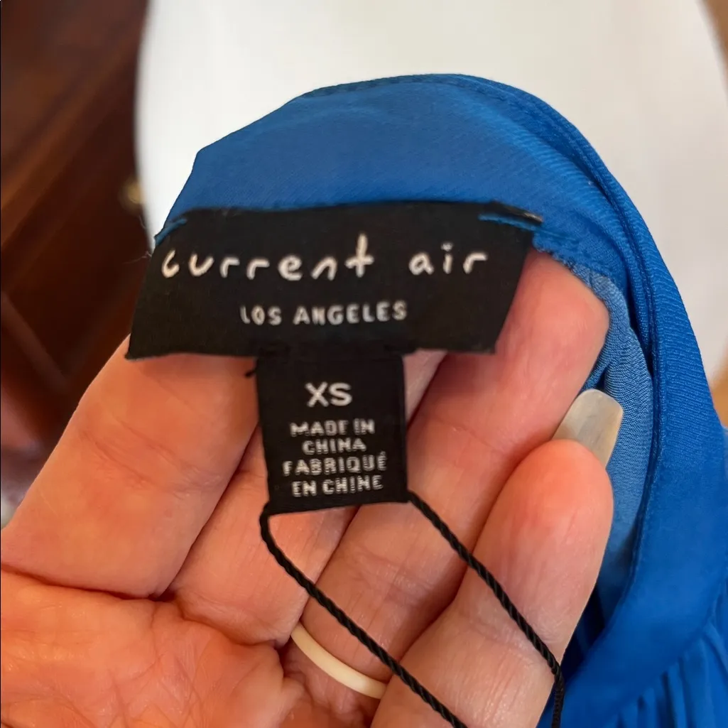 Current Air Blue Silky Tie Sash Dress Long Sleeve Midi New - Image 7