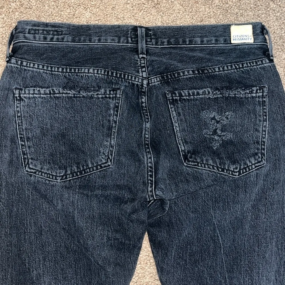 Citizens of Humanity COH‎ Emerson Distressed Slim Boyfriend Black Hawk 26 - Image 7